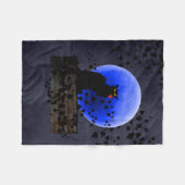 Couverture Polaire Noir conversation avec Rose rouge simple (Devant (Horizontal))