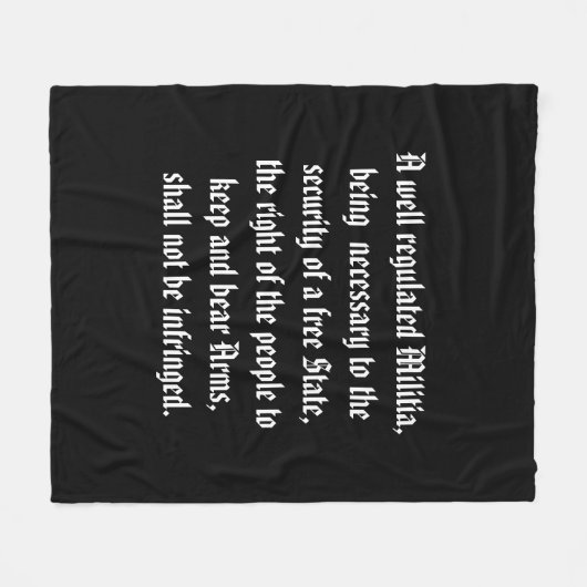 Couverture Polaire Noir couvrant de deuxième amendement (Devant (Horizontal))