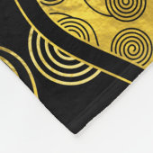 Couverture Polaire Noir de luxe et motif africain d'or (Coin)
