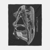 Couverture Polaire Noir de paléontologie de crâne de dinosaure de (Devant)