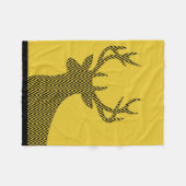 Couverture Polaire Noir d'or de la silhouette | de mâle de cerfs (Devant (Horizontal))
