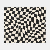 Couverture Polaire Noir Et Beige Psychédélique À damiers Super Grille (Devant (Horizontal))