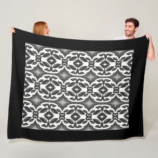 Couverture Polaire Noir et Blanc (En situation)