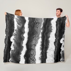 Couverture Polaire Noir et blanc Abstrait Illusion Art moderne