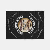 Couverture Polaire Noir et Blanc, Baseball Coach Throw Blanket (Devant (Horizontal))