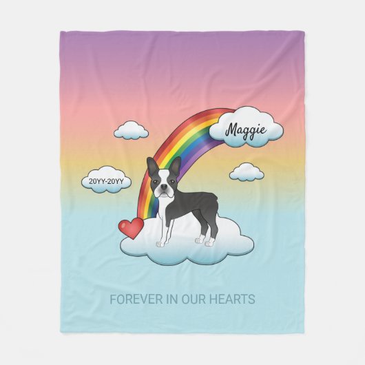 Couverture Polaire Noir Et Blanc Boston Terrier Rainbow Memorial (Devant)