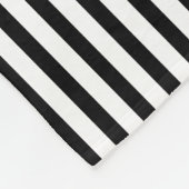 Couverture Polaire Noir Et Blanc Floral Damas & Stripes-Monogramme (Coin)