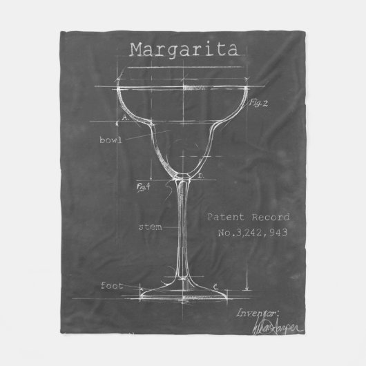 Couverture Polaire Noir et blanc Margarita Verre Plan (Devant)