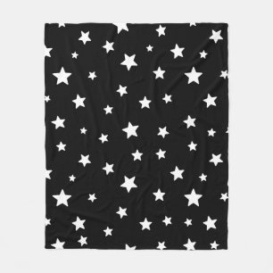 Couverture Polaire Noir Et Blanc Mignonne Étoiles Esthétiques Motif