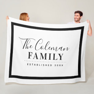 Couverture Polaire Noir et blanc Moderne Agritourisme Famille Monogra