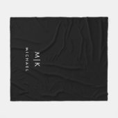 Couverture Polaire Noir et blanc | Monogramme moderne (Devant (Horizontal))