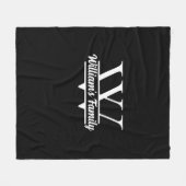 Couverture Polaire Noir et blanc | Monogramme simple de nom de famill (Devant (Horizontal))