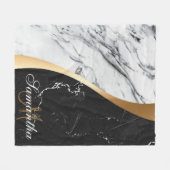 Couverture Polaire Noir et Marbre blanc (Devant (Horizontal))