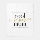 Couverture Polaire Noir et Or Cool Super Maman Moderne Élégante (Devant)