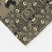 Couverture Polaire Noir et or de crâne de sucre (Coin)