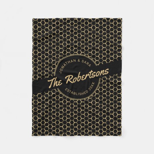 Couverture Polaire Noir et or Newlysée Keepsaké Noël (Devant)