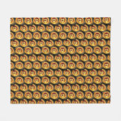 Couverture Polaire noir et orange bitcoin enthousiaste (Devant (Horizontal))