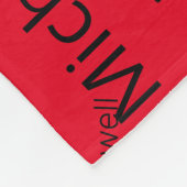 Couverture Polaire Noir et rouge Répétition prénom et nom (Coin)