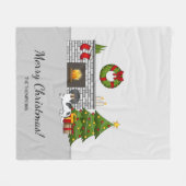 Couverture Polaire Noir Et Tan Pied Longues Cheveux Dachshund Noël (Devant (Horizontal))