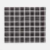 Couverture Polaire Noir Fenêtre Plaid Grid Stripes Design Motif (Devant (Horizontal))