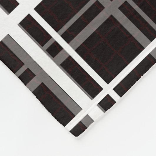 Couverture Polaire Noir Fenêtre Plaid Grid Stripes Design Motif (Coin)