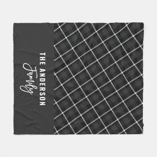 Couverture Polaire Noir gris moderne minimum rustique automne hiver (Devant (Horizontal))