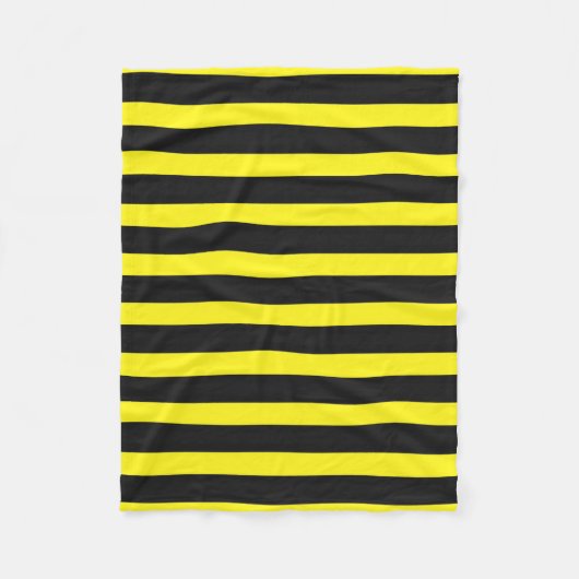 Couverture Polaire Noir, jaune Abeille-Comme le motif de rayures (Devant)
