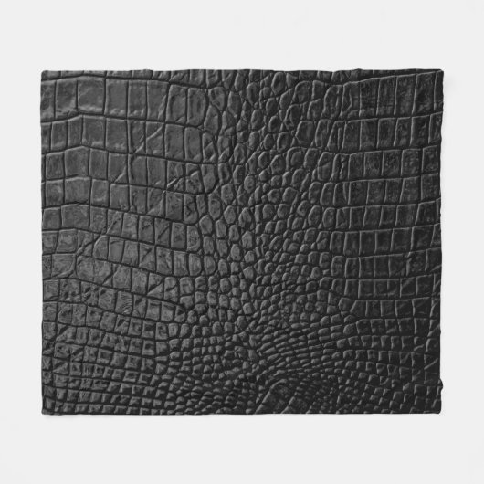 Couverture Polaire Noir lisse : Cuir Texture Élégance (Devant (Horizontal))