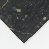 Couverture Polaire Noir Marbre trois lettres Monogramme Art Déco (Coin)