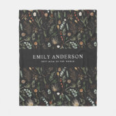 Couverture Polaire noir moderne botanique élégant contemporain (Devant)