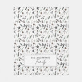 Couverture Polaire Noir moderne scandi élégant script Noël Fleec (Devant)