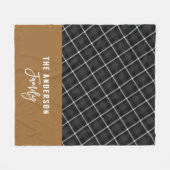 Couverture Polaire Noir moutarde moderne minima rustique automne hive (Devant (Horizontal))