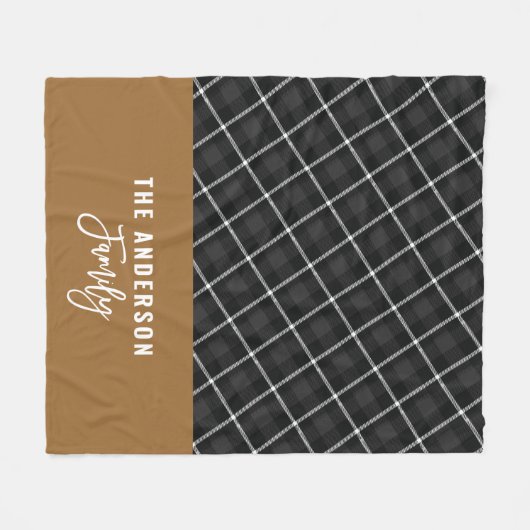 Couverture Polaire Noir moutarde moderne minima rustique automne hive (Devant (Horizontal))