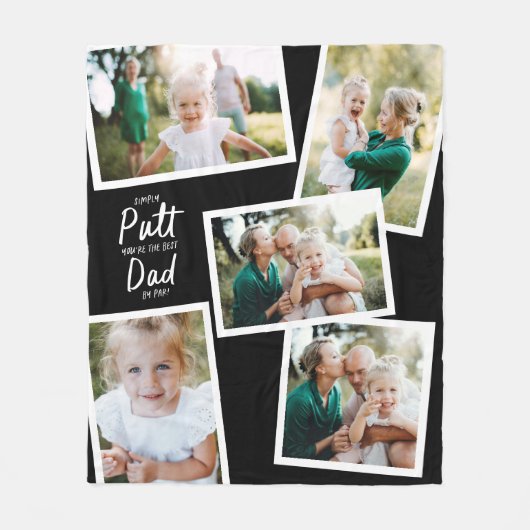 Couverture Polaire Noir multi photo moderne minima golf (Devant)