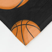 Couverture Polaire Noir nommé fait sur commande de fan de basket-ball (Coin)
