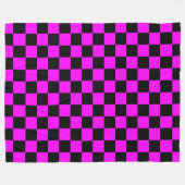 Couverture Polaire Noir + Pink Check À damiers Motif de tableau de bo (Devant (Horizontal))