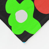 Couverture Polaire Noir rétro Arc-en-ciel couleur Fleurs Motif (Coin)