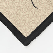 Couverture Polaire Noir Retro méduse Arrière - plan beige (Coin)