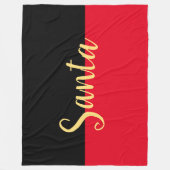 Couverture Polaire Noir rouge clair Noir Bloc PÈRE NOËL Texte (Devant)