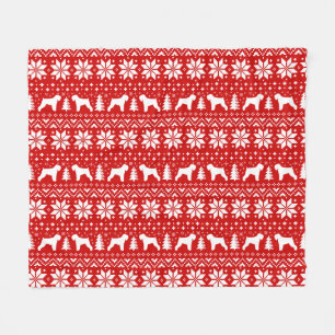 Couverture Polaire Noir Russe Terrier Silhouettes Motif de vacances