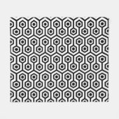 Couverture Polaire Noir sur le Motif géométrique octogone blanc (Devant (Horizontal))