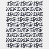 Couverture Polaire Noir Trinity Knot Celtic Cat Blanche (Devant)