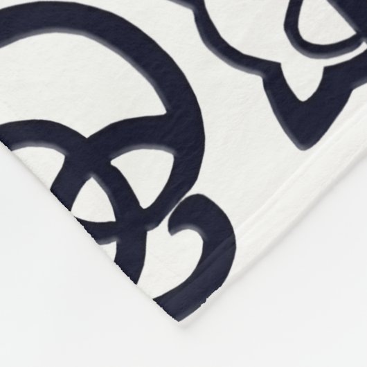 Couverture Polaire Noir Trinity Knot Celtic Cat Blanche (Coin)