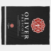 Couverture Polaire Noir volontaire de symbole de croix maltaise du (Devant (Horizontal))