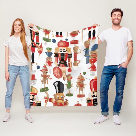 Couverture Polaire noisette aquarelle motif de Noël (En situation)