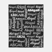 Couverture Polaire Nom ABIGAIL Blanc En Noir (Devant)
