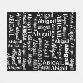 Couverture Polaire Nom ABIGAIL Blanc En Noir (Devant (Horizontal))