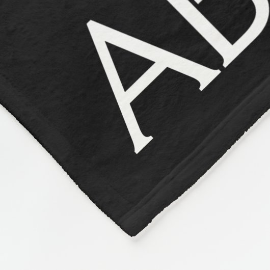 Couverture Polaire Nom ABIGAIL Blanc En Noir (Coin)