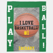 Couverture Polaire Nom Basketball Green (Devant)