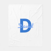 Couverture Polaire Nom bleu et monogramme (Devant)